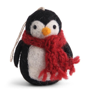 Felt Penguin in Scarf Ornament