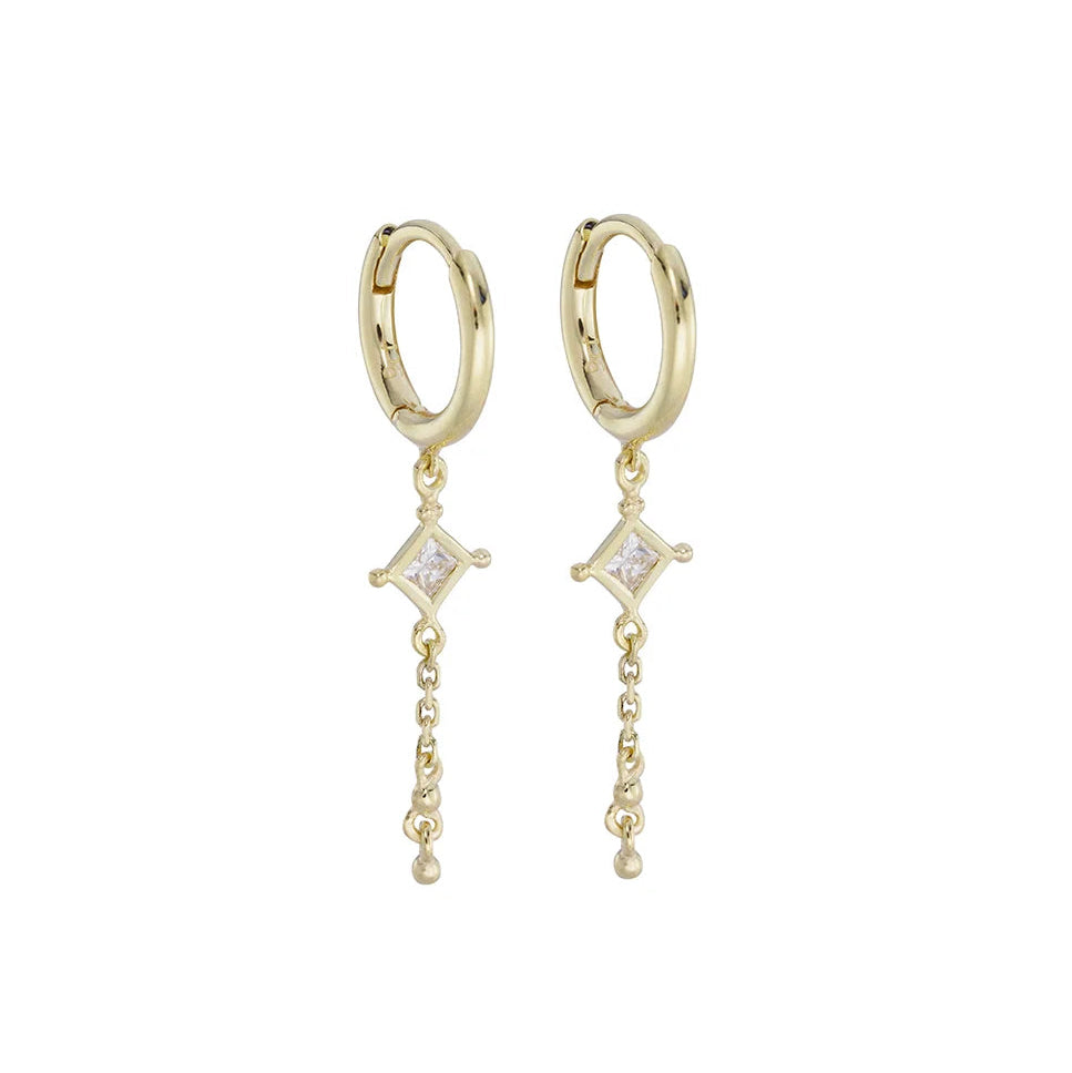 Dala Diamond Lucky Lumen Clicker Hoops - PAIR