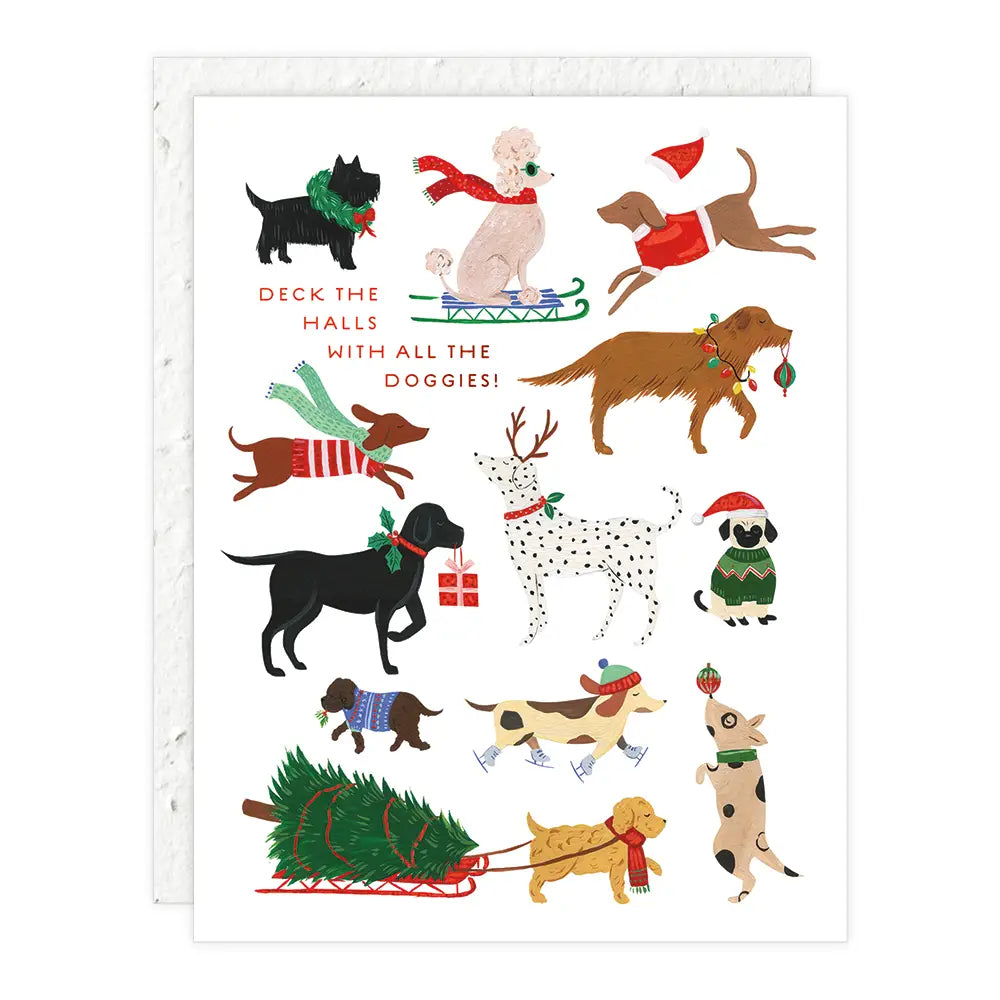 Deck The Halls With Doggies Card