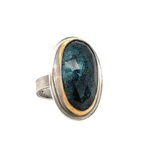 Teal Kyanite North-South Ring