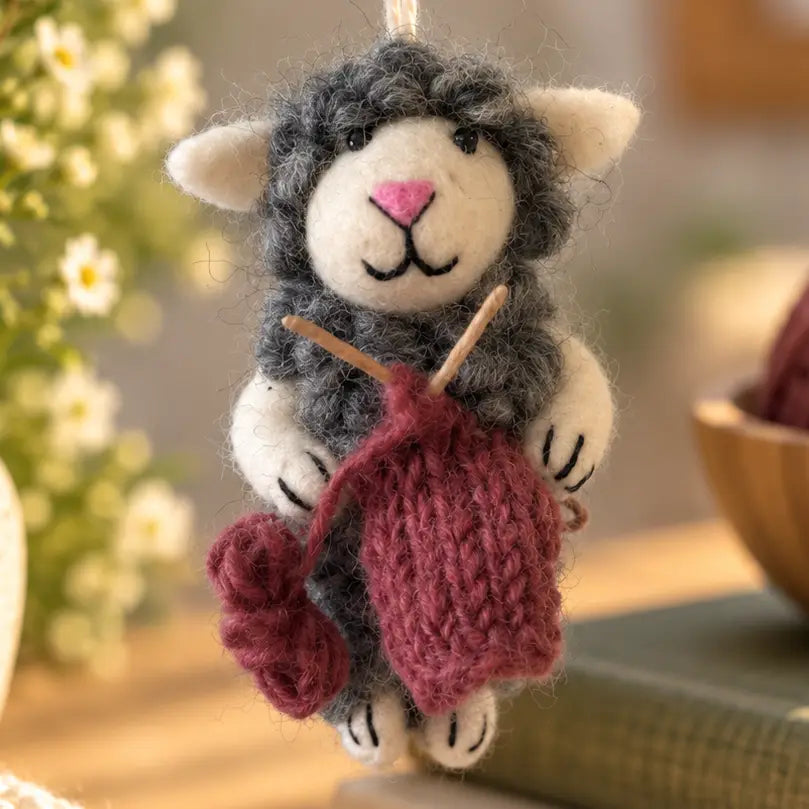Knitting Sheep Ornament