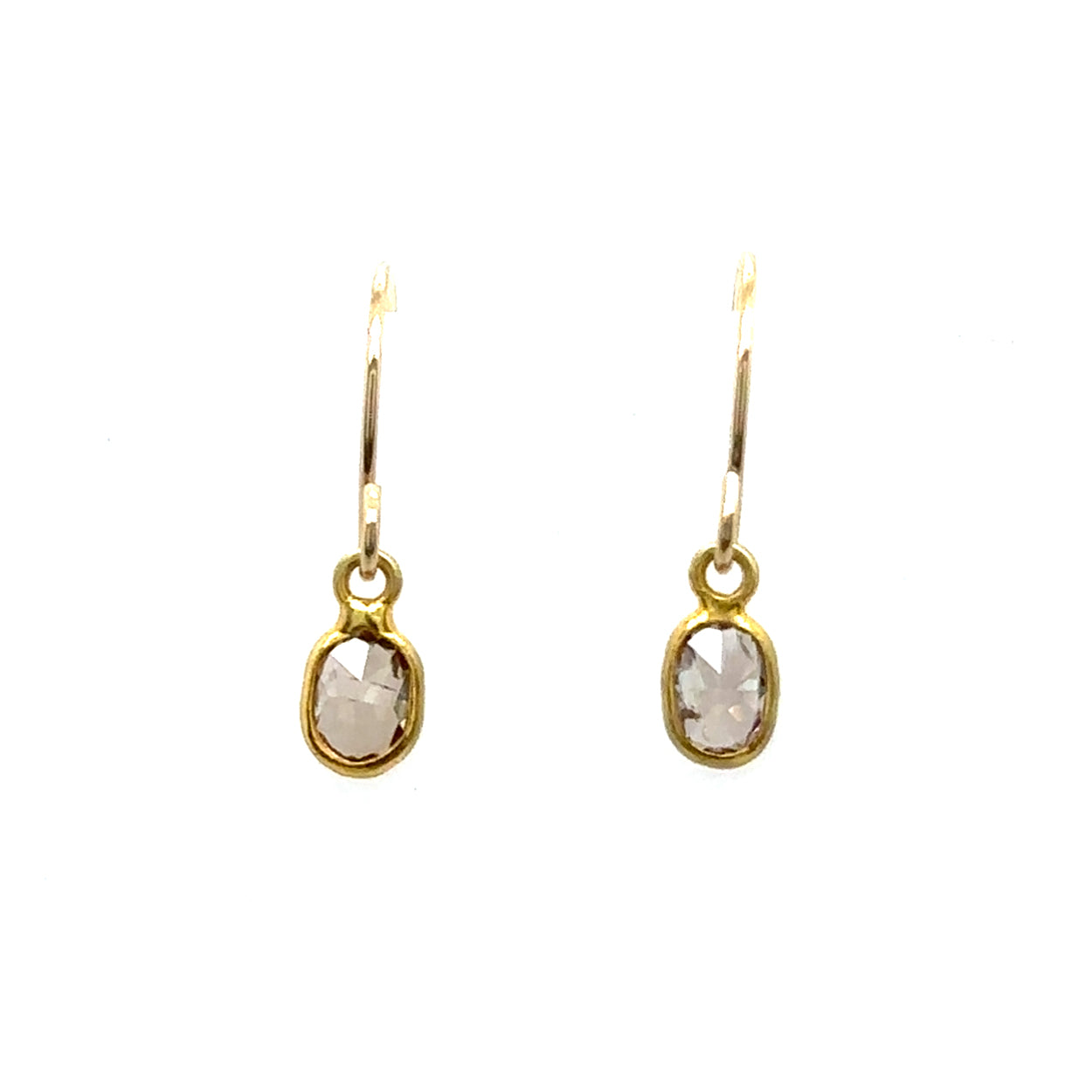 Tiny Oval Diamond Hummingbird Earrings
