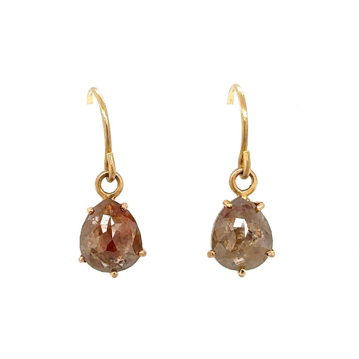 Prong Set Rustic Diamond Earrings