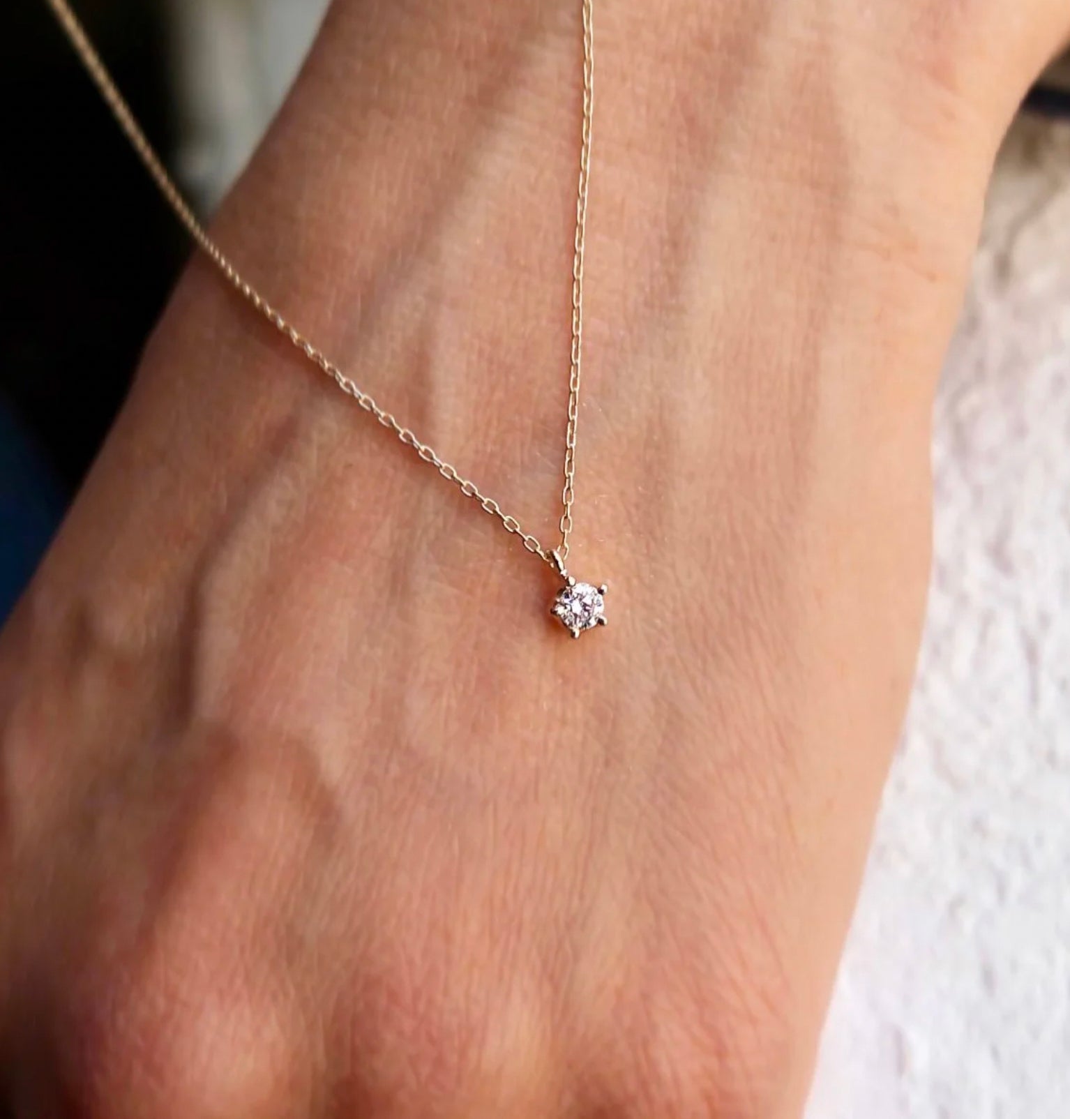 14k Diamond Drop Necklace