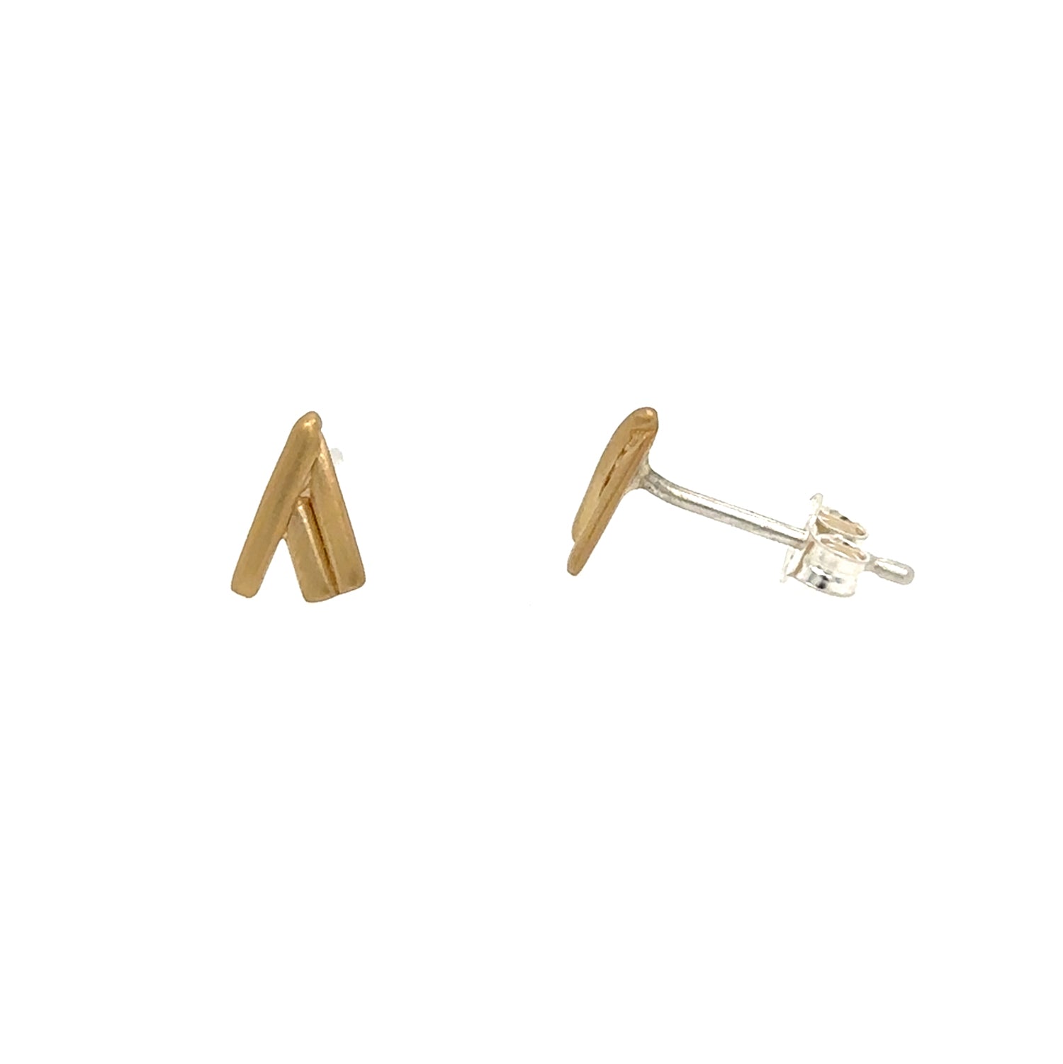 Brass Chevron Studs - Medium