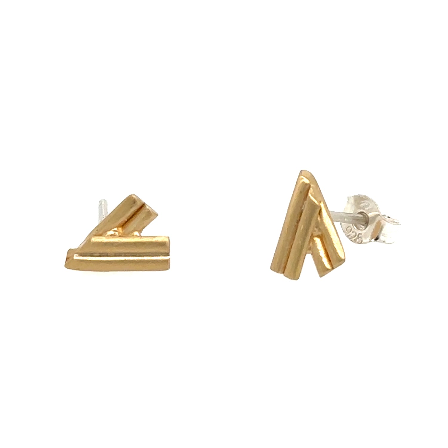 Brass Chevron Studs - Large