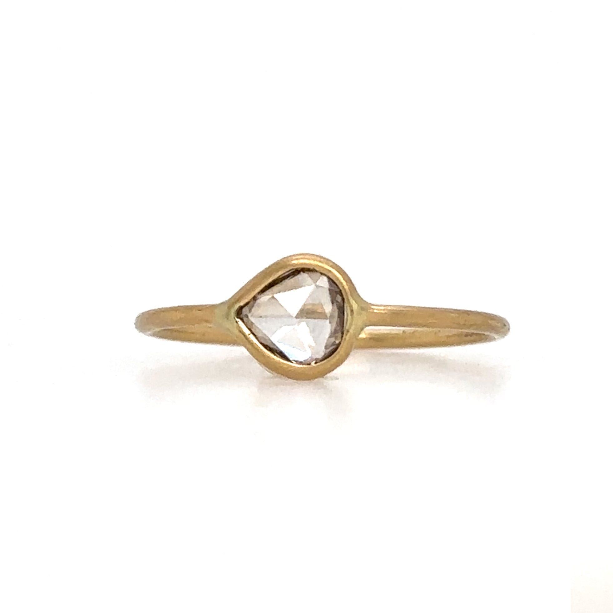 East-West Clear Teardrop Diamond Ring