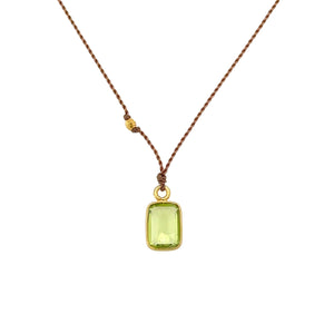 18k Peridot Bezel Necklace