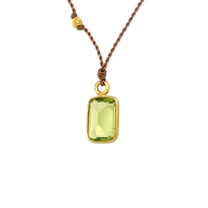 18k Peridot Bezel Necklace