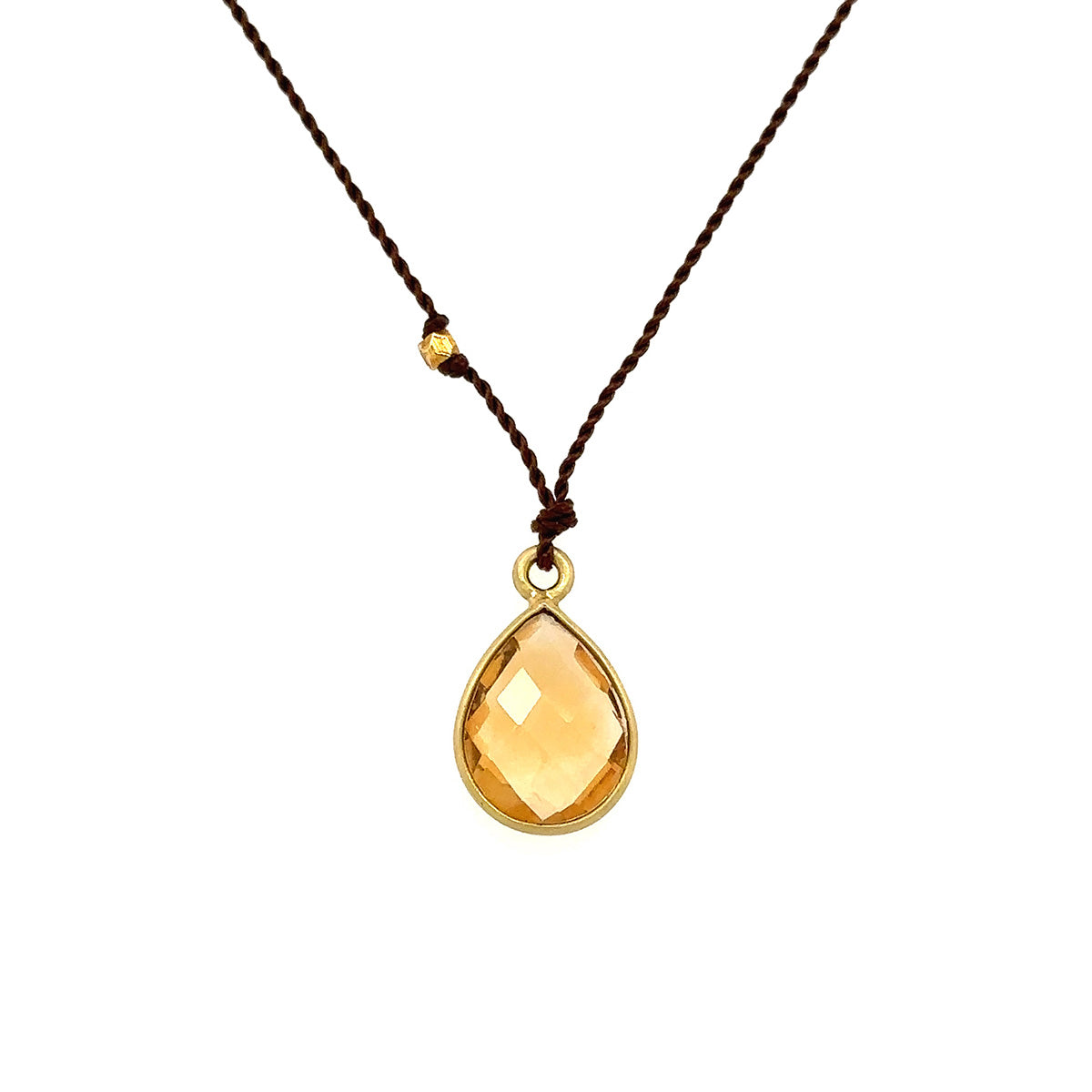 18k Citrine Bezel Necklace
