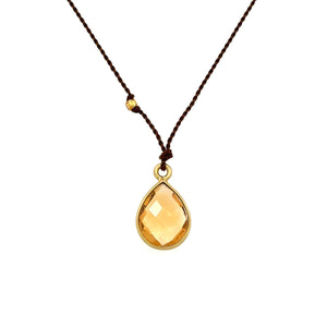 18k Citrine Bezel Necklace