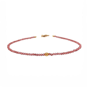 Garnet + 18k Round Bead Bracelet