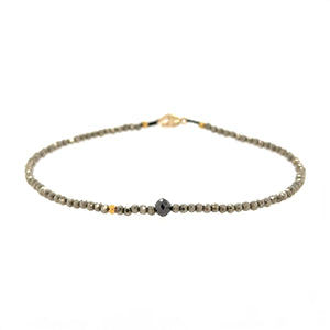 Pyrite + Black Diamond Bracelet