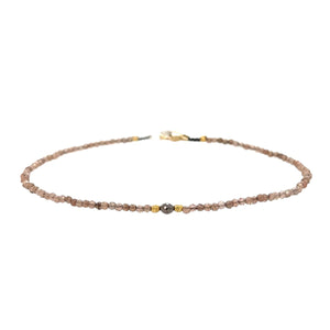 Andalusite + Rustic Diamond 18k Bracelet