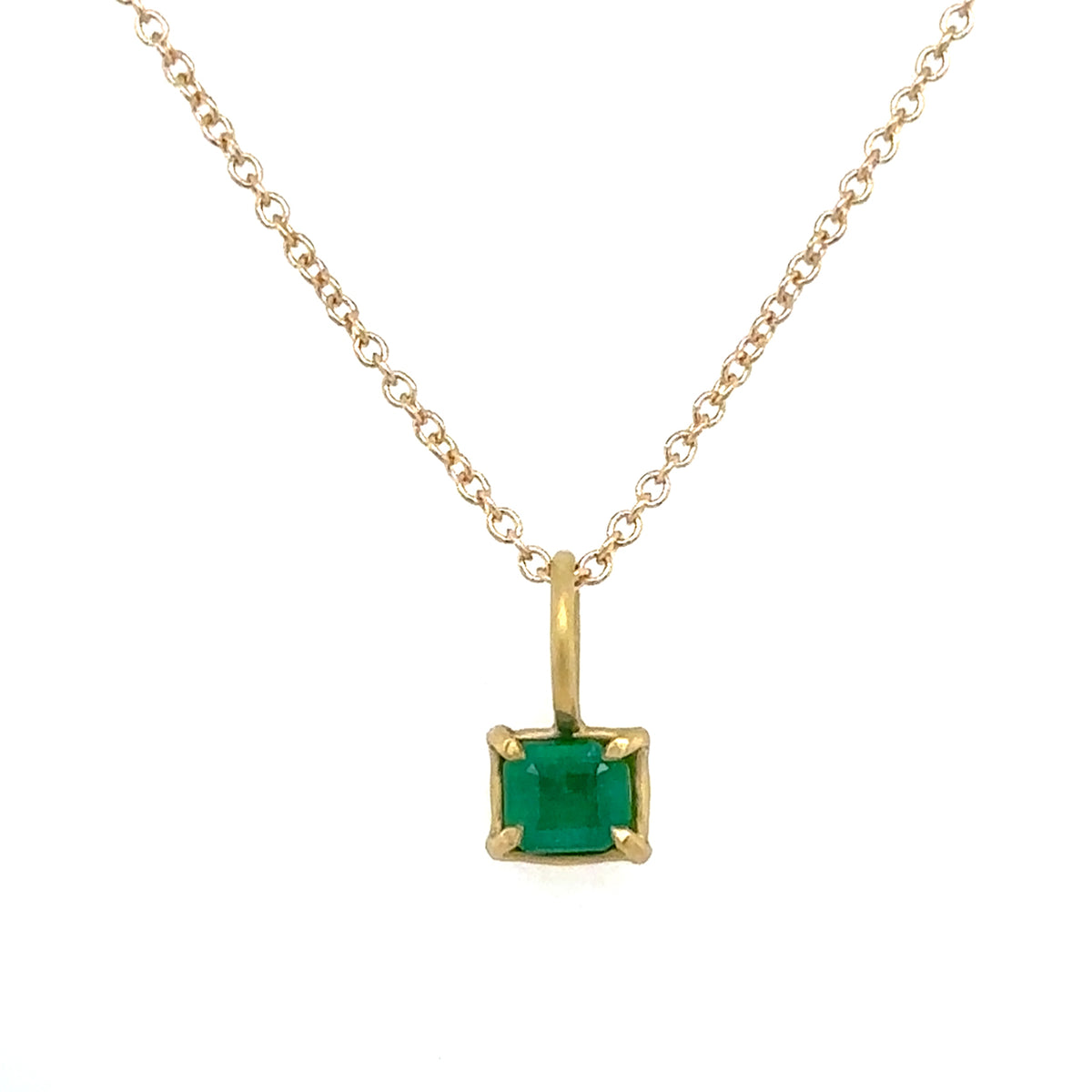 Emerald Basket Pendant Necklace