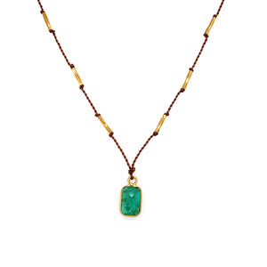 Emerald Bezel Necklace 18k/23k