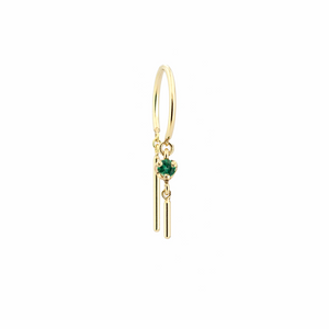 Gold + Emerald Baby Chime Earring