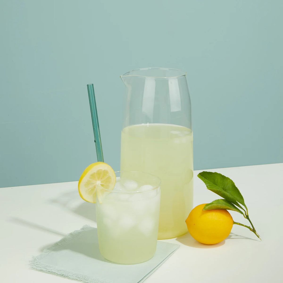 Essential Glass Straw Set - Clear, Blue + Green