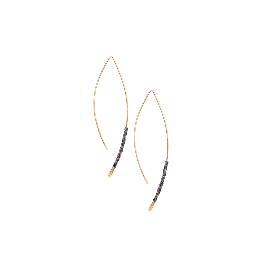Fail OXIDIZED Beaded Crescent Earrings