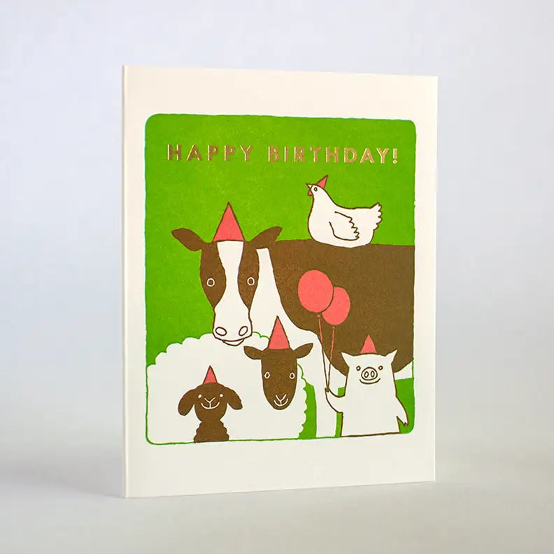 Happy Birthday Party Animals Greeting Card