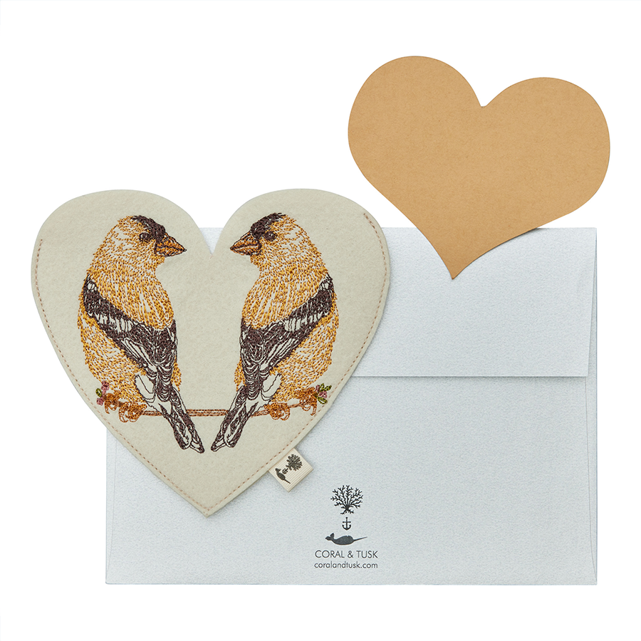 Goldfinch Love Felt Envelope