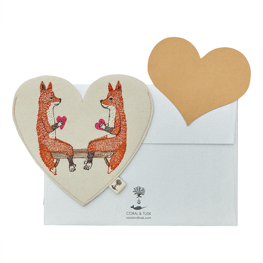 Smitten Foxes Felt Envelope