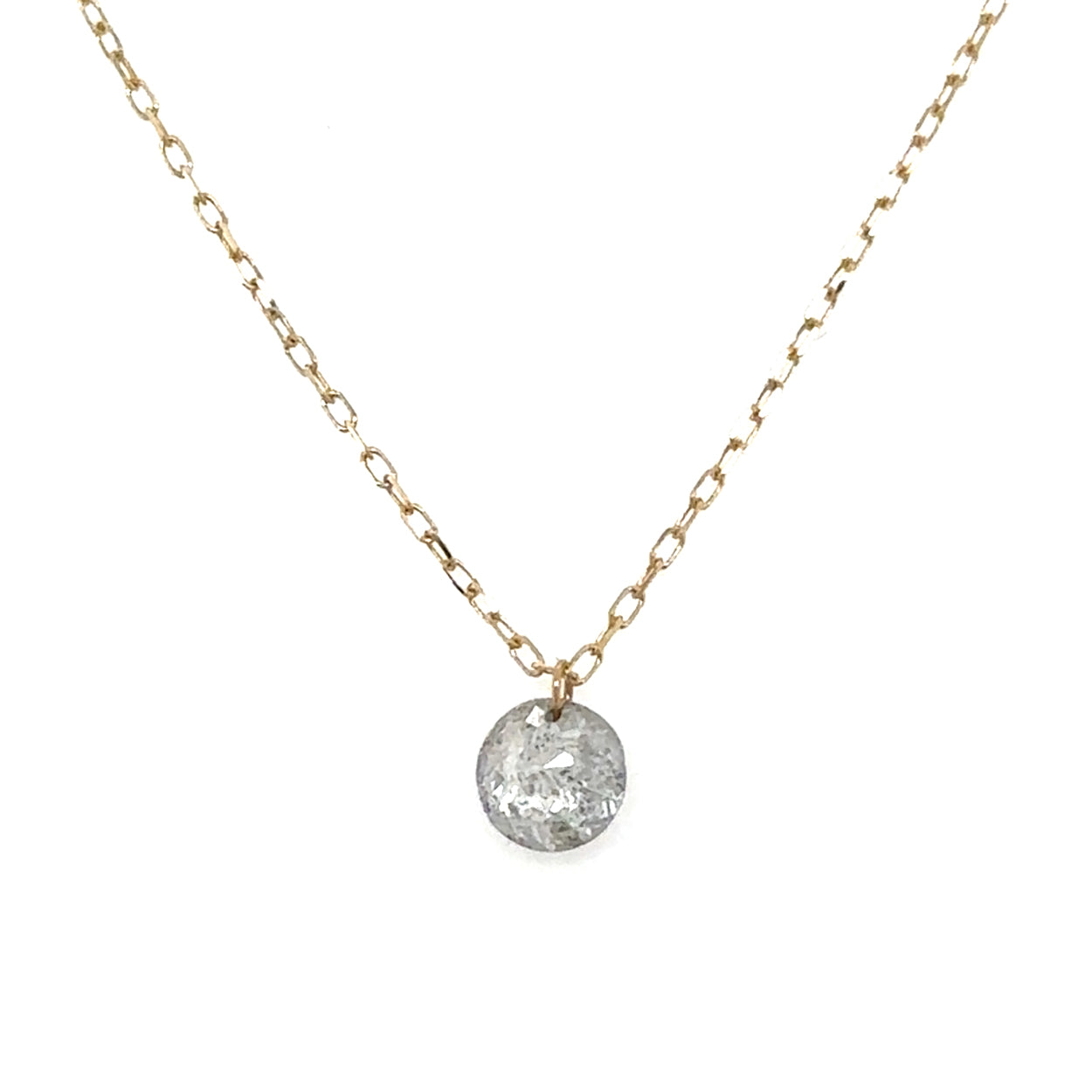 Floating Salt + Pepper Diamond Necklace on Fine Chain