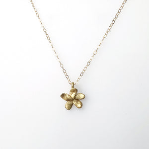Brass Flower Charm Necklace