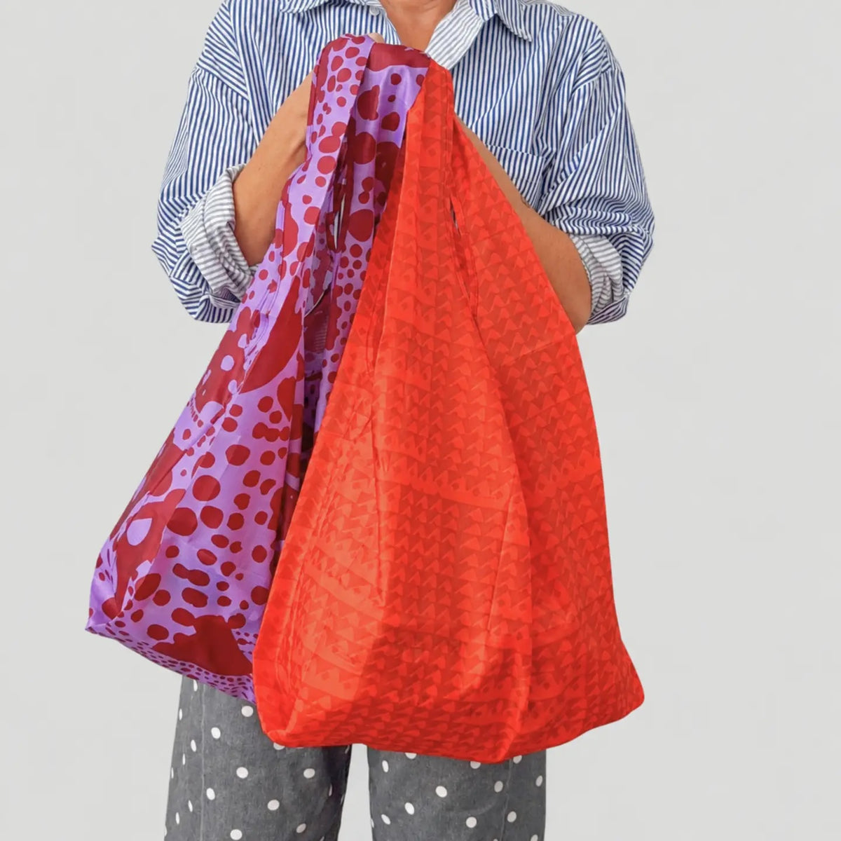 Foldie Tote - Dottie in Hot Violet & Red