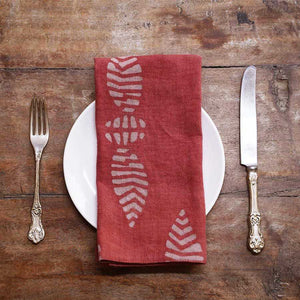 Block Printed Cotton Napkin Set/4 - Fyre Red