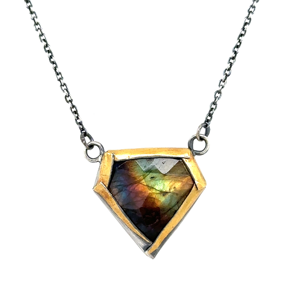 Gem-Cut Labradorite Keum-Boo Necklace