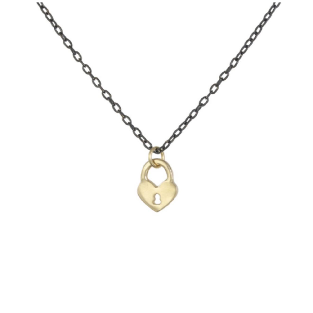 SALE - Mixed Metal Heart Lock Necklace