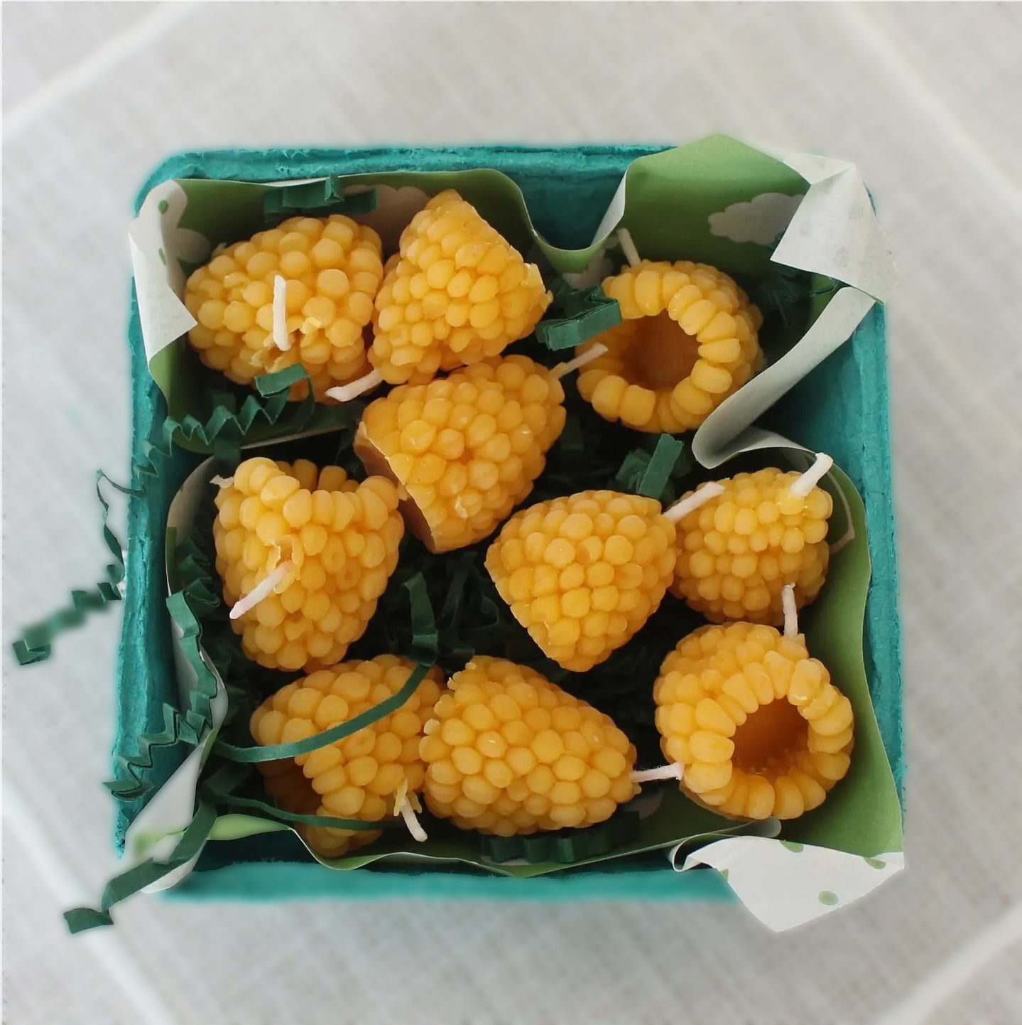 Beeswax Golden Raspberries Birthday Candles