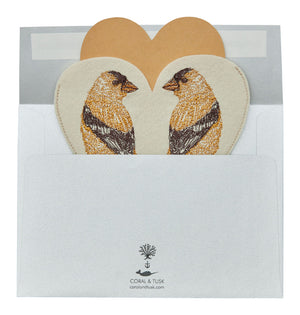 Goldfinch Love Felt Envelope