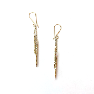 Seed Bead Quill Duo Earrings - Vermeil