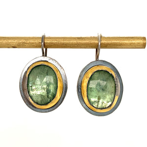 Hook Dangle Earrings - Mossy Green Kyanite