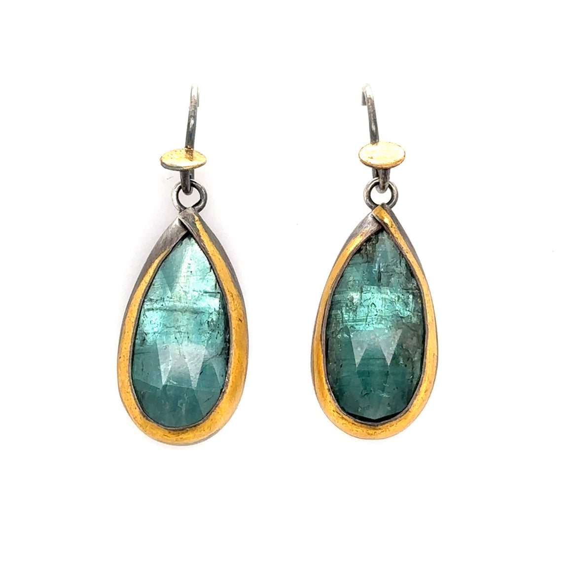Green Kyanite Keum-Boo Earrings
