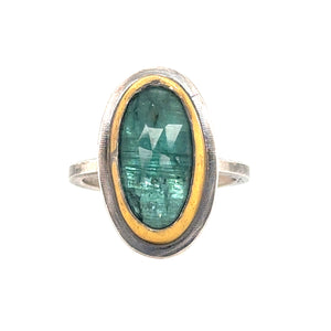 Blue - Green Kyanite Keum-Boo Ring