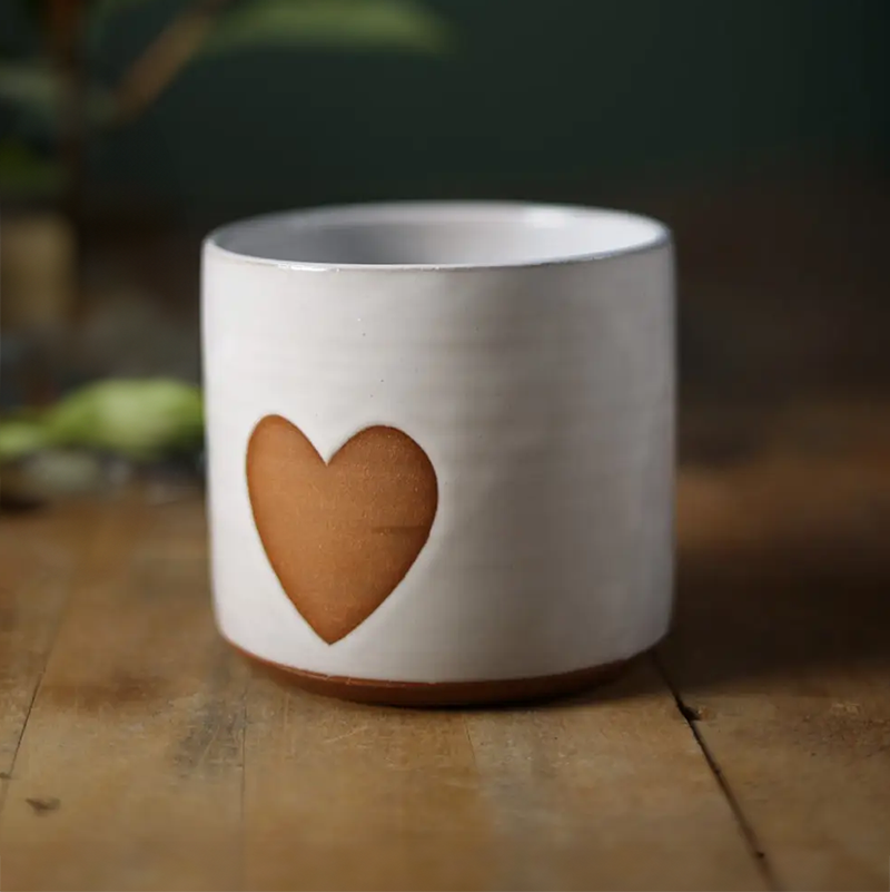 Heart Planter - White