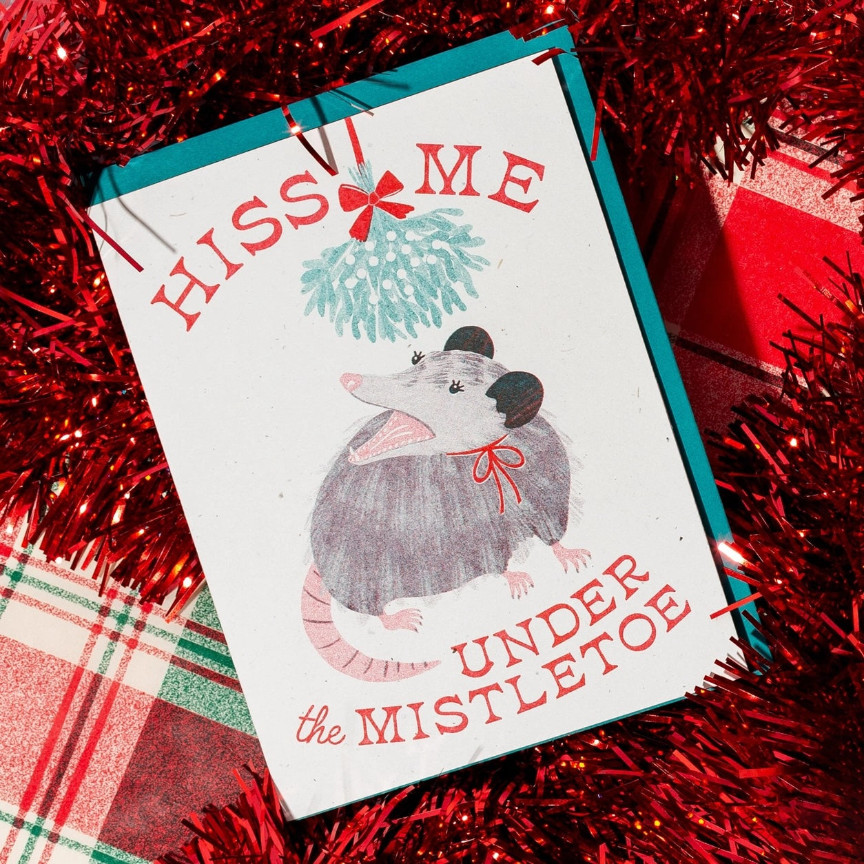 Hiss Me Under The Mistletoe Card