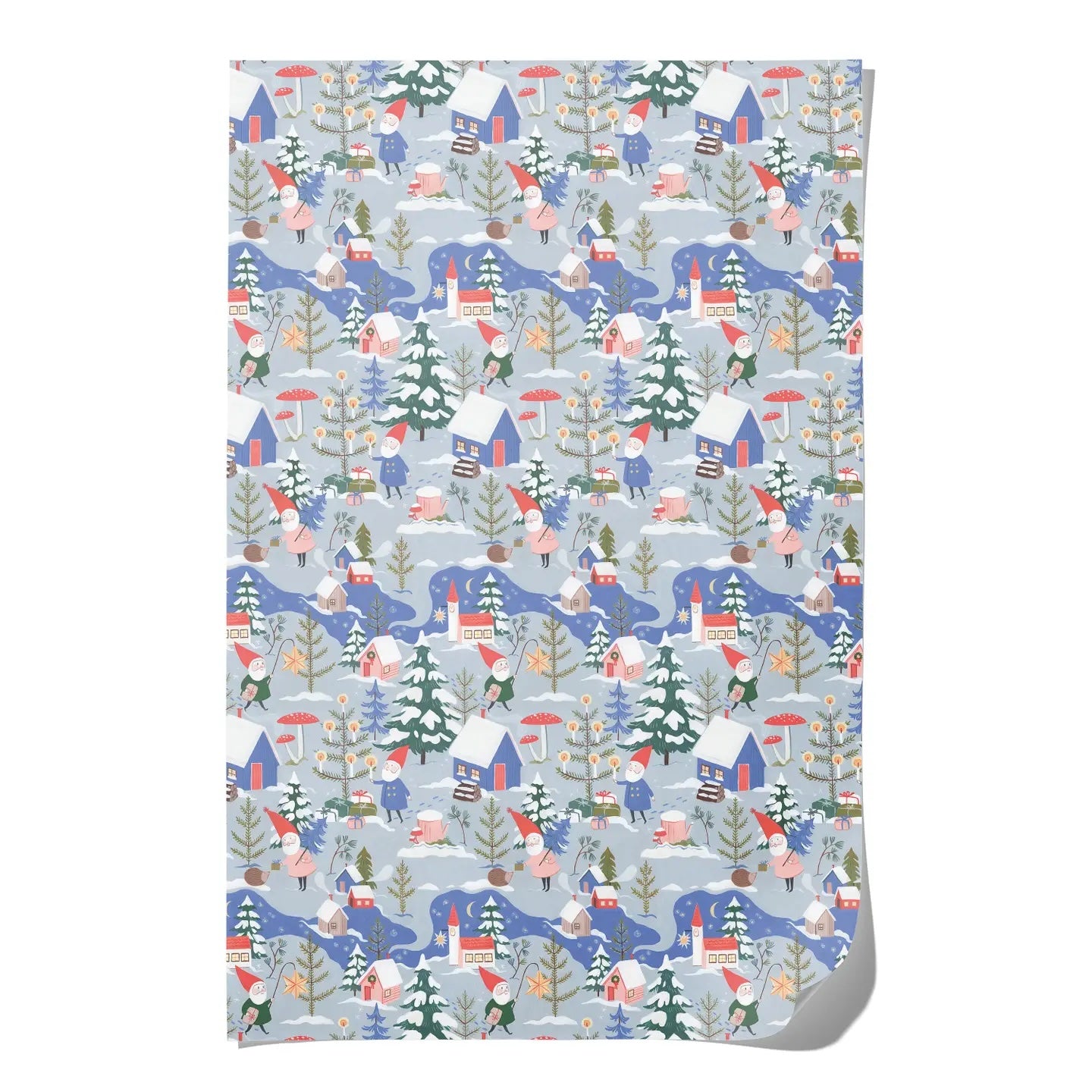 Holiday Gnomes Gift Wrap