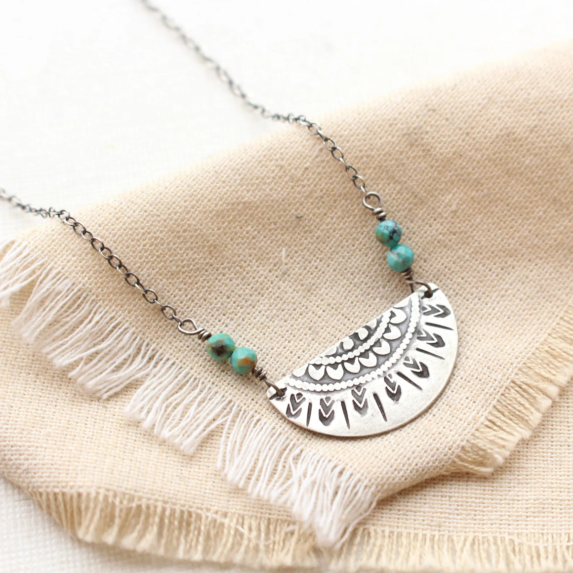 Mayan Half Sun Turquoise Necklace