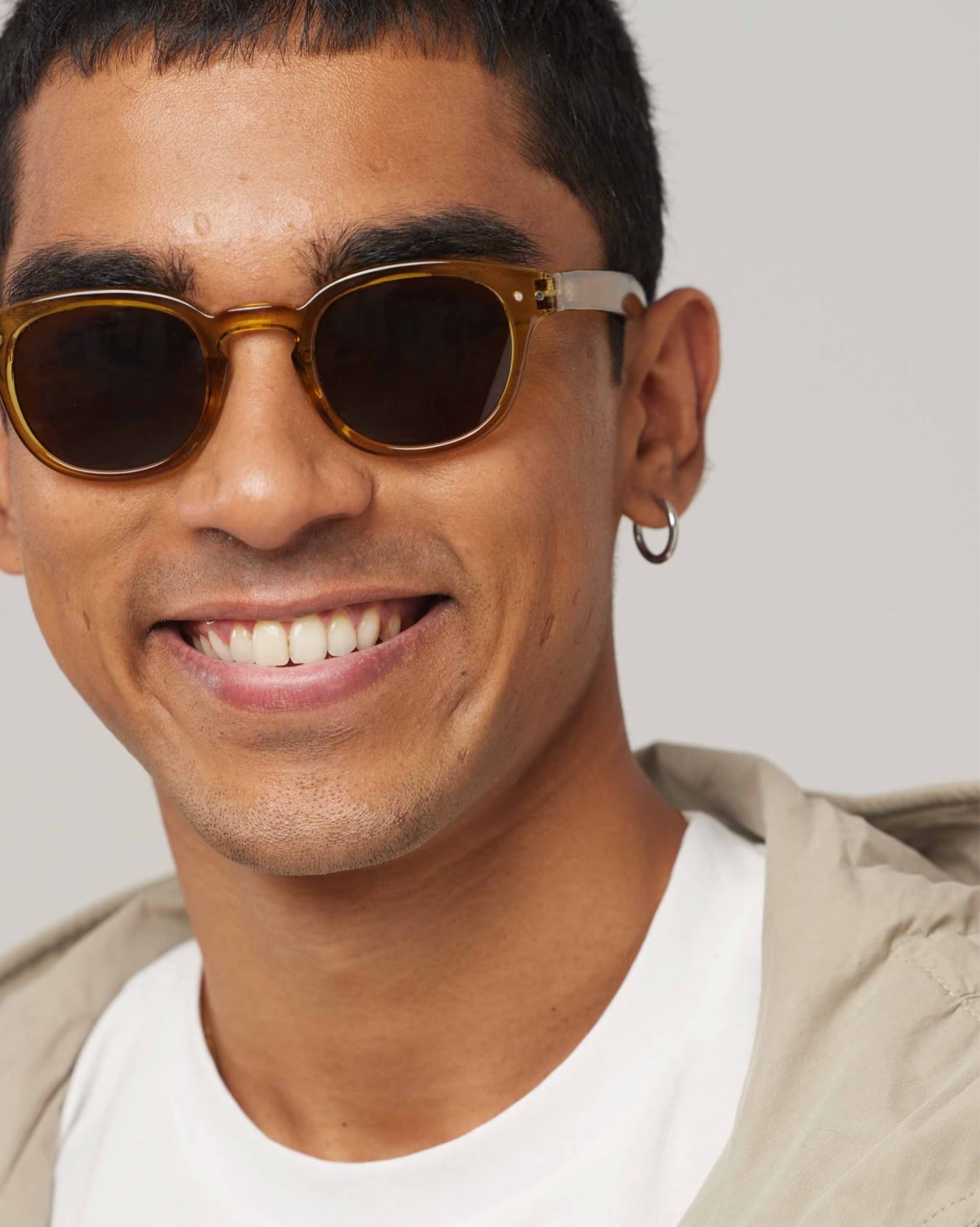 #C Sunglasses - Golden Green (Brown Lenses)