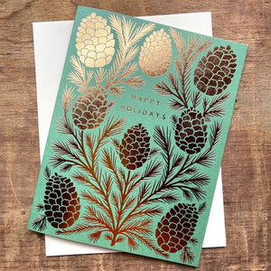 Foil Pinecones Card