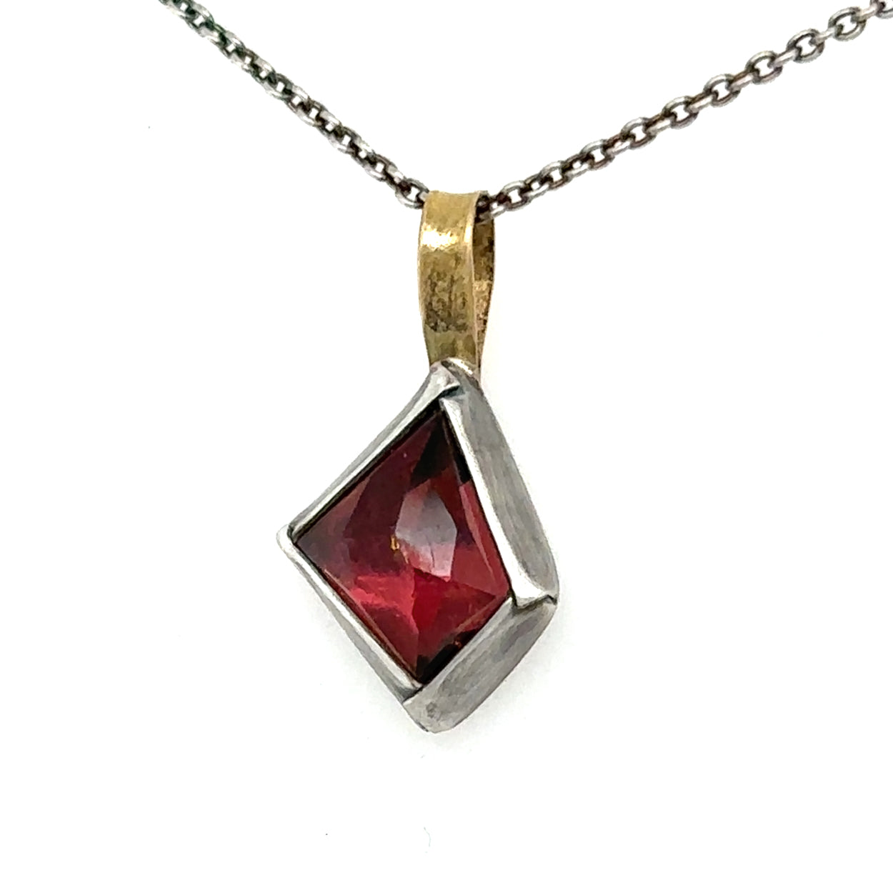 Pink Tourmaline Kite Necklace on Gold Bail
