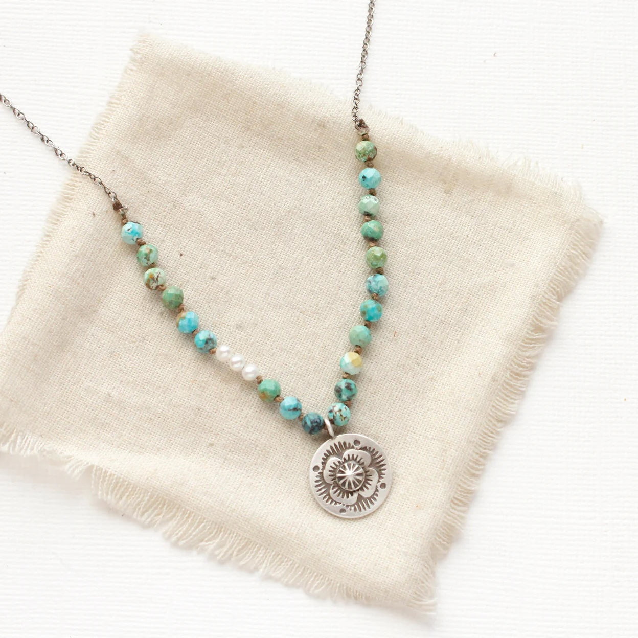 Knotted Seaside Medallion Necklace