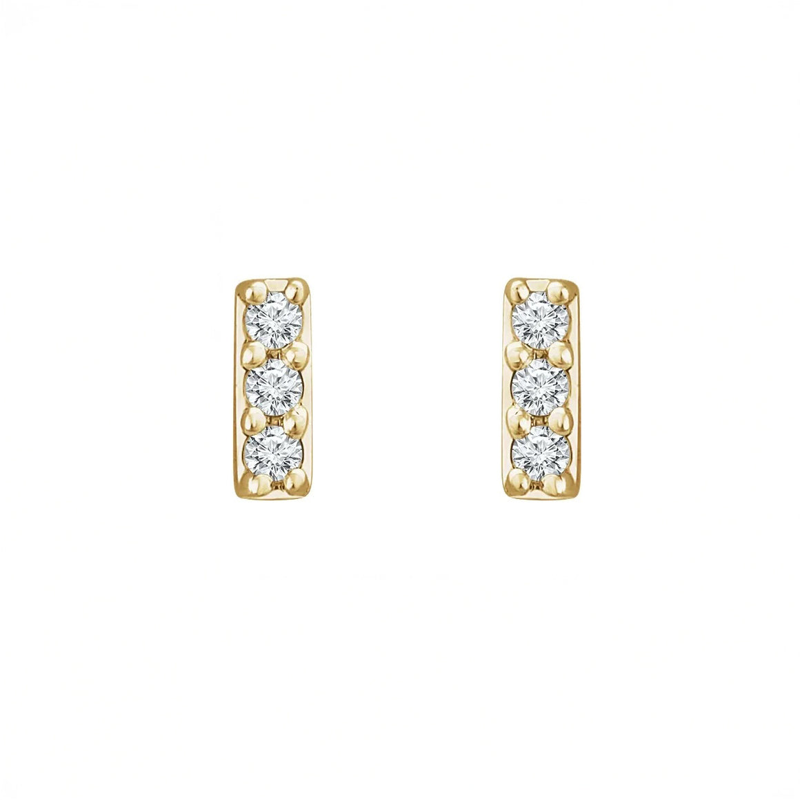 14k Mini Diamond Bar Studs