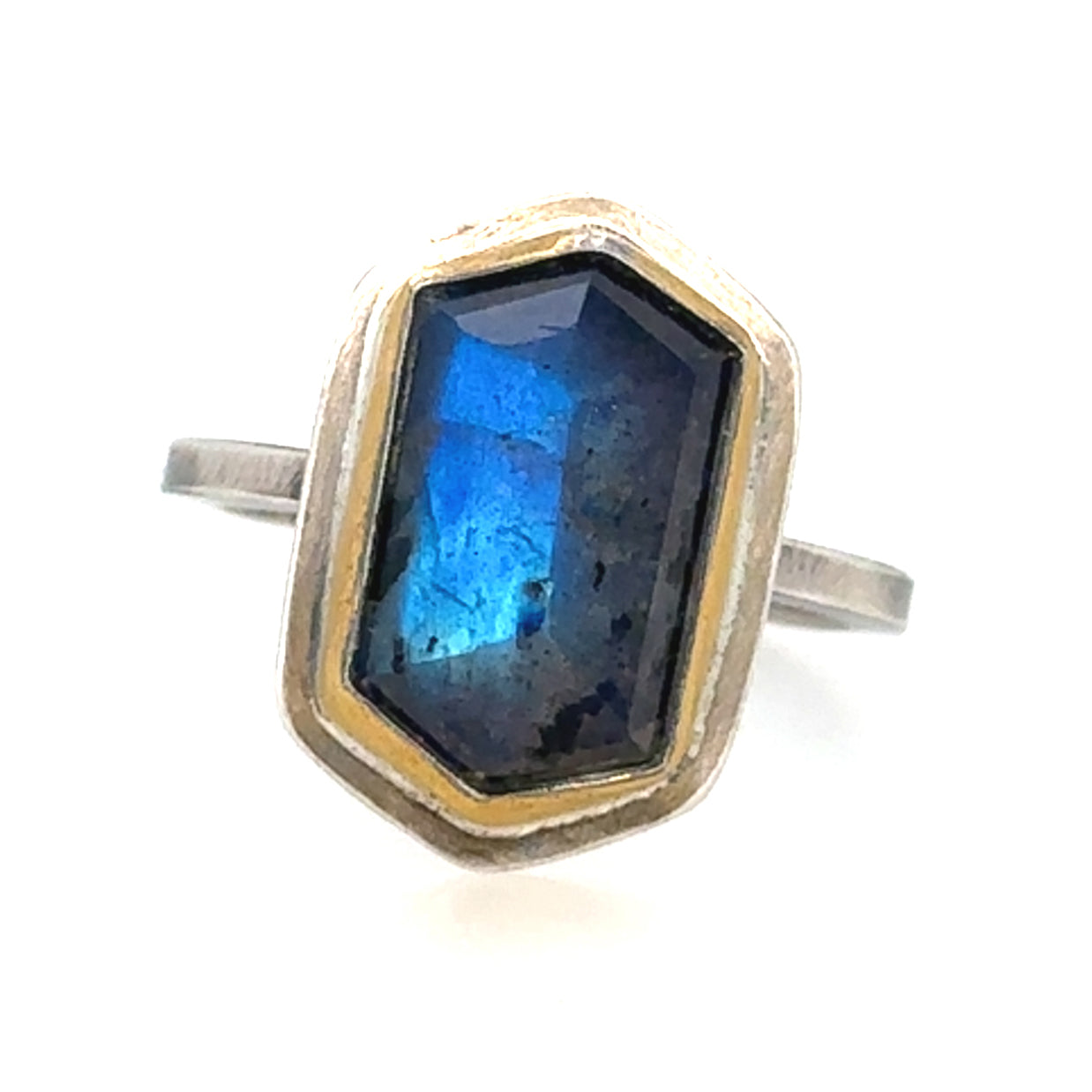 Labradorite Hexagon Keum-Boo Ring