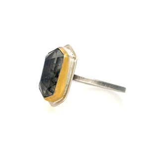 Labradorite Hexagon Keum-Boo Ring