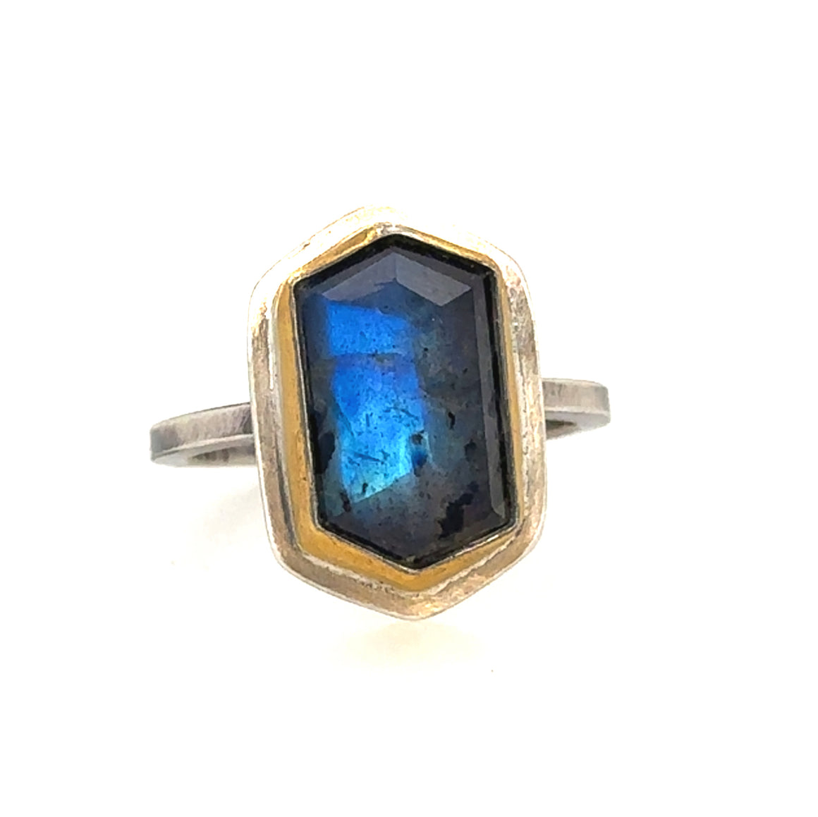 Labradorite Hexagon Keum-Boo Ring